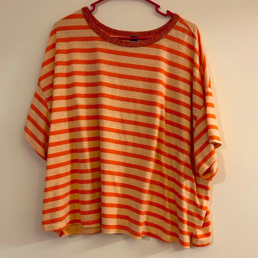 Old Navy Plus-Size Orange Striped Crop-Top